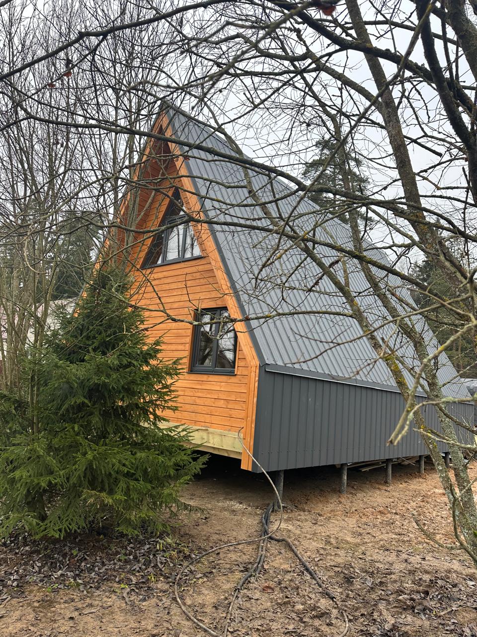 А-фрейм 6х8 с аттиковой стеной